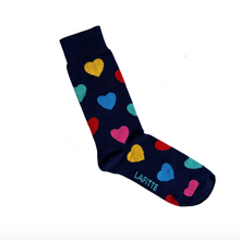 Load image into Gallery viewer, Hearts Socks 2-8 Navy
