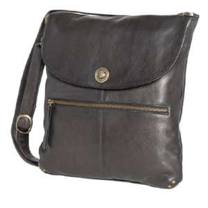 Tayla Crossbody Leather Bag - Black