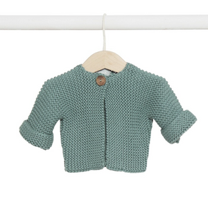 Knitted Baby Cardigan - Sage
