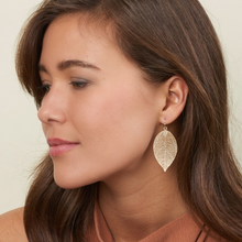 Load image into Gallery viewer, Filigree Leaf Earrings - Gold
