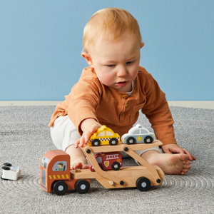 Wooden Car Carrier Set