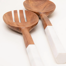 Load image into Gallery viewer, Salad Servers - Sylvie Natural/White

