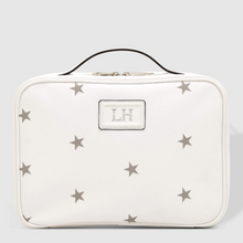 Load image into Gallery viewer, Cosmetic Case - White with Silver Star

