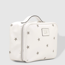 Load image into Gallery viewer, Cosmetic Case - White with Silver Star
