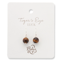 Load image into Gallery viewer, Healing Gem Earring - Tiger&#39;s Eye LUCK

