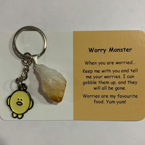 Worry Monster Keyring with Crystal