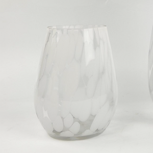 Vase - Speckle Glass White 17cm