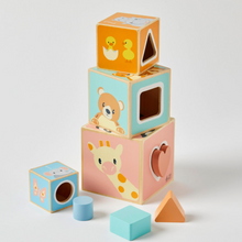 Load image into Gallery viewer, Stacking Cubes - Wood Pastel
