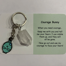 Load image into Gallery viewer, Courage Bunny Keyring with Crystal
