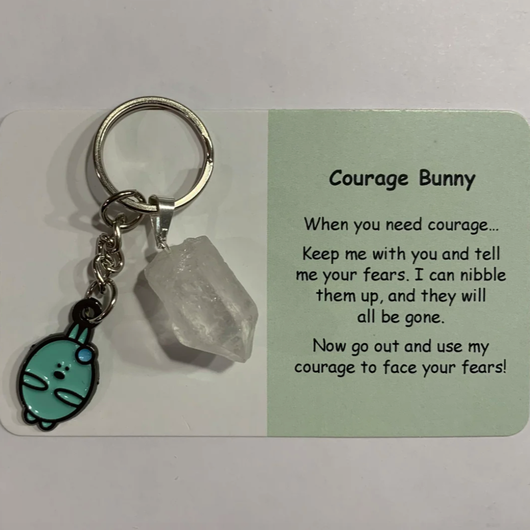 Courage Bunny Keyring with Crystal