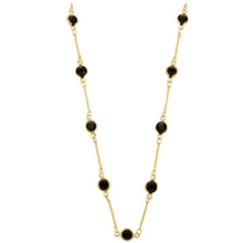 Load image into Gallery viewer, Necklace - Crystal Bar Gold Black
