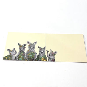 Greeting Card - Kangaroo Family