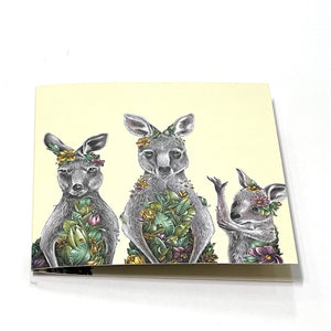 Greeting Card - Kangaroo Family