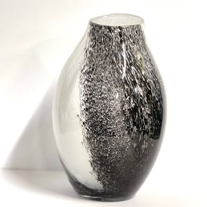 Vase - Black & White Glass