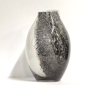 Vase - Black & White Glass