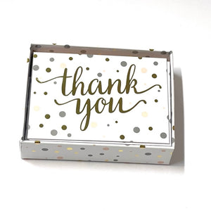 Thank You Boxed Notecards - Pink & Gold Dots
